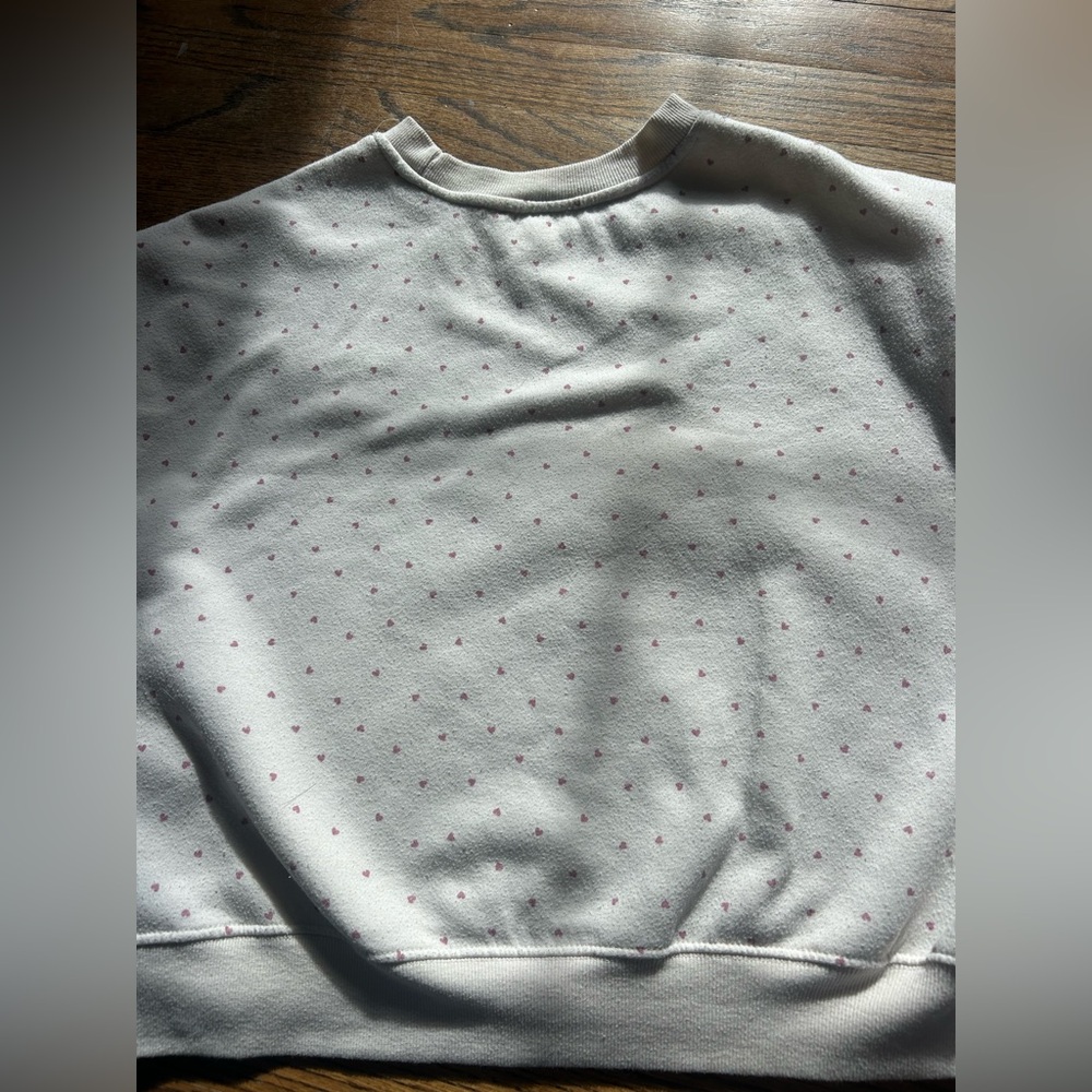 Hippie Rose Cream Sweatshirt with Pink Hearts